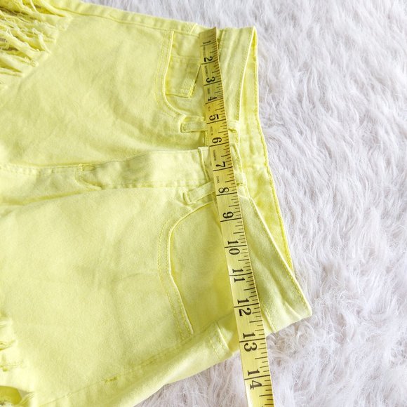 Falmer Heritage Yellow Distressed Tassel Shorts Size S - Picture 6 of 7